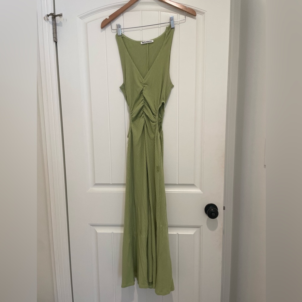 Reformation brynlee dress in green - xs
